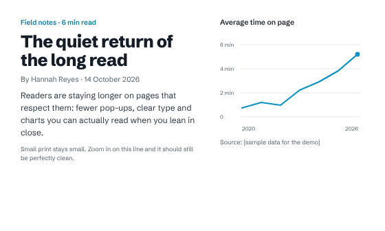 An article snippet saved as a normal screenshot. Zoomed in, its letters break into square pixels.